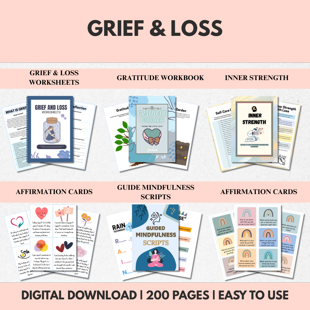 Grief & Loss Mega Bundle: 200+ Page Healing Worksheets