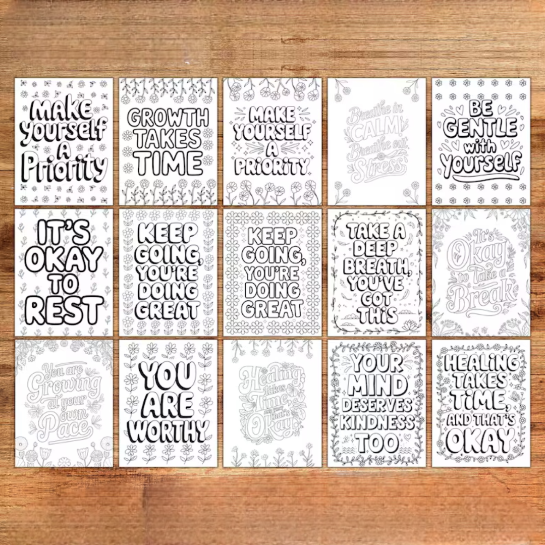 Mental Health Coloring Pages, Motivational Quotes Color Page, Inspirational Coloring Book, Positive Coloring Book, Motivational Coloring book
