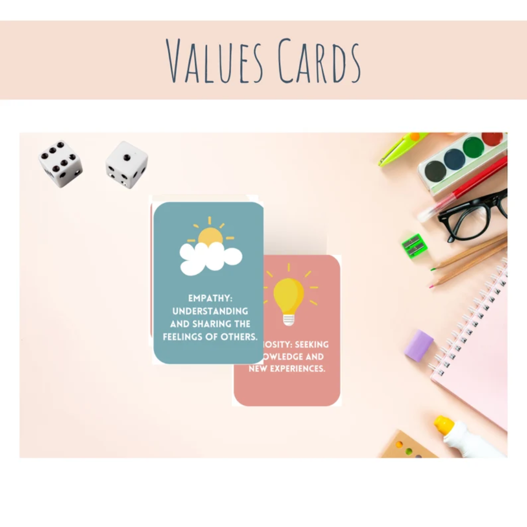 ACT Value Cards, 64+ Printable Values Cards, Understanding Feelings, Therapeutic