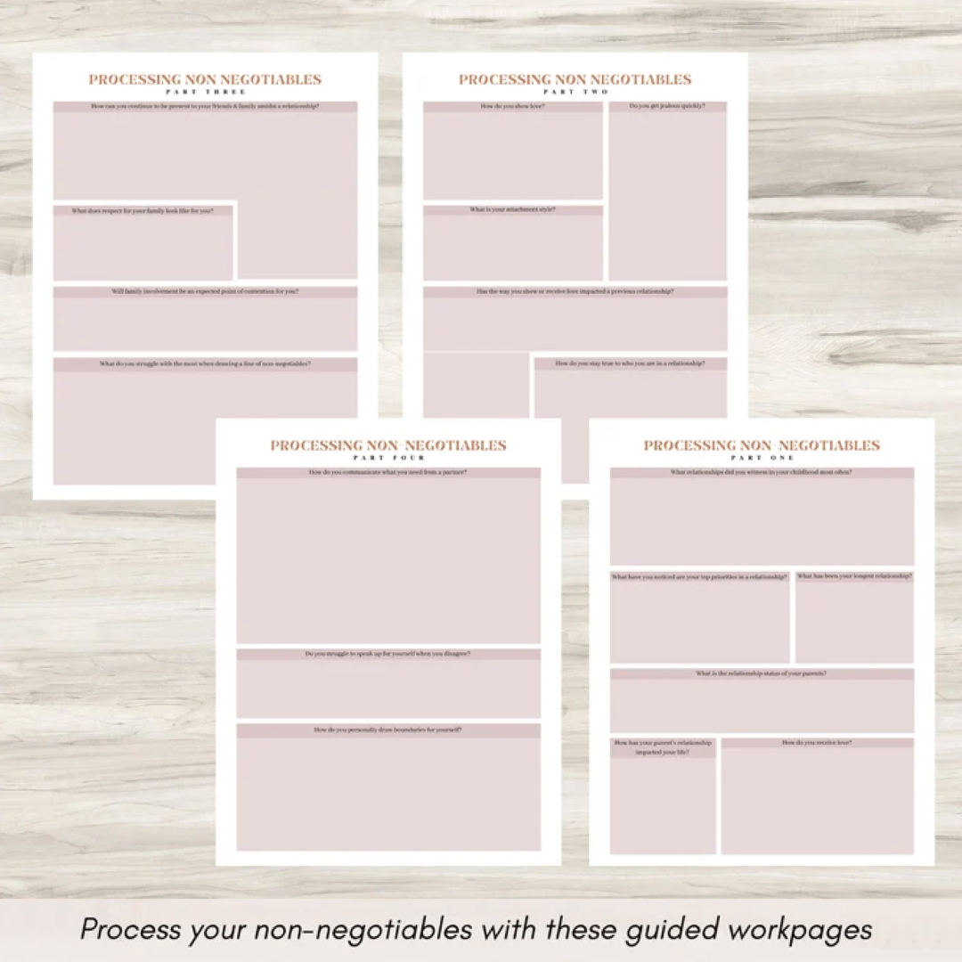 Non-negotiables in a relationship, Relationship Worksheets, Couples Counseling, Therapy Worksheets, Couples Therapy, Partner Communication