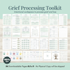 Grief Toolkit - 36 Therapeutic worksheets to Process loss, psychologist tools that will walk you through understanding and coping with grief