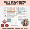 Brené Brown's Shame Resilience Theory, BRAVING Vulnerability, Living Wholeheartedly Empathy Boundaries Authenticity Resentment Worksheets Cards