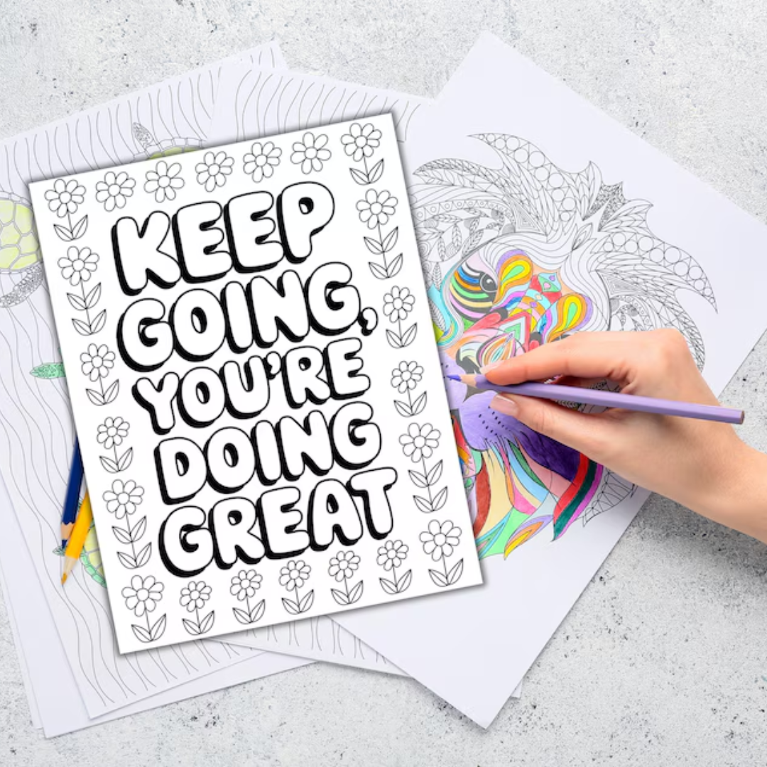 Mental Health Coloring Pages, Motivational Quotes Color Page, Inspirational Coloring Book, Positive Coloring Book, Motivational Coloring book