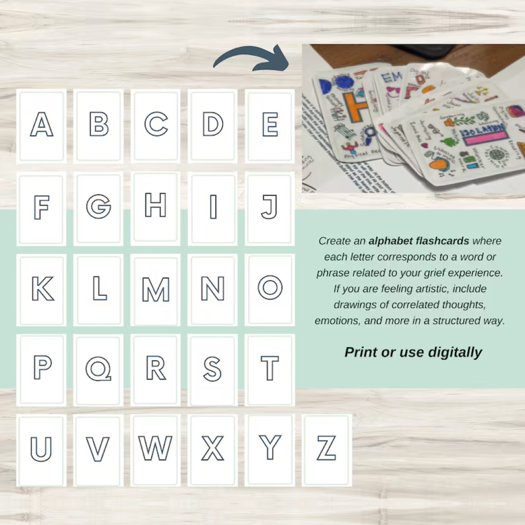 Grief Toolkit - 36 Therapeutic worksheets to Process loss, psychologist tools that will walk you through understanding and coping with grief