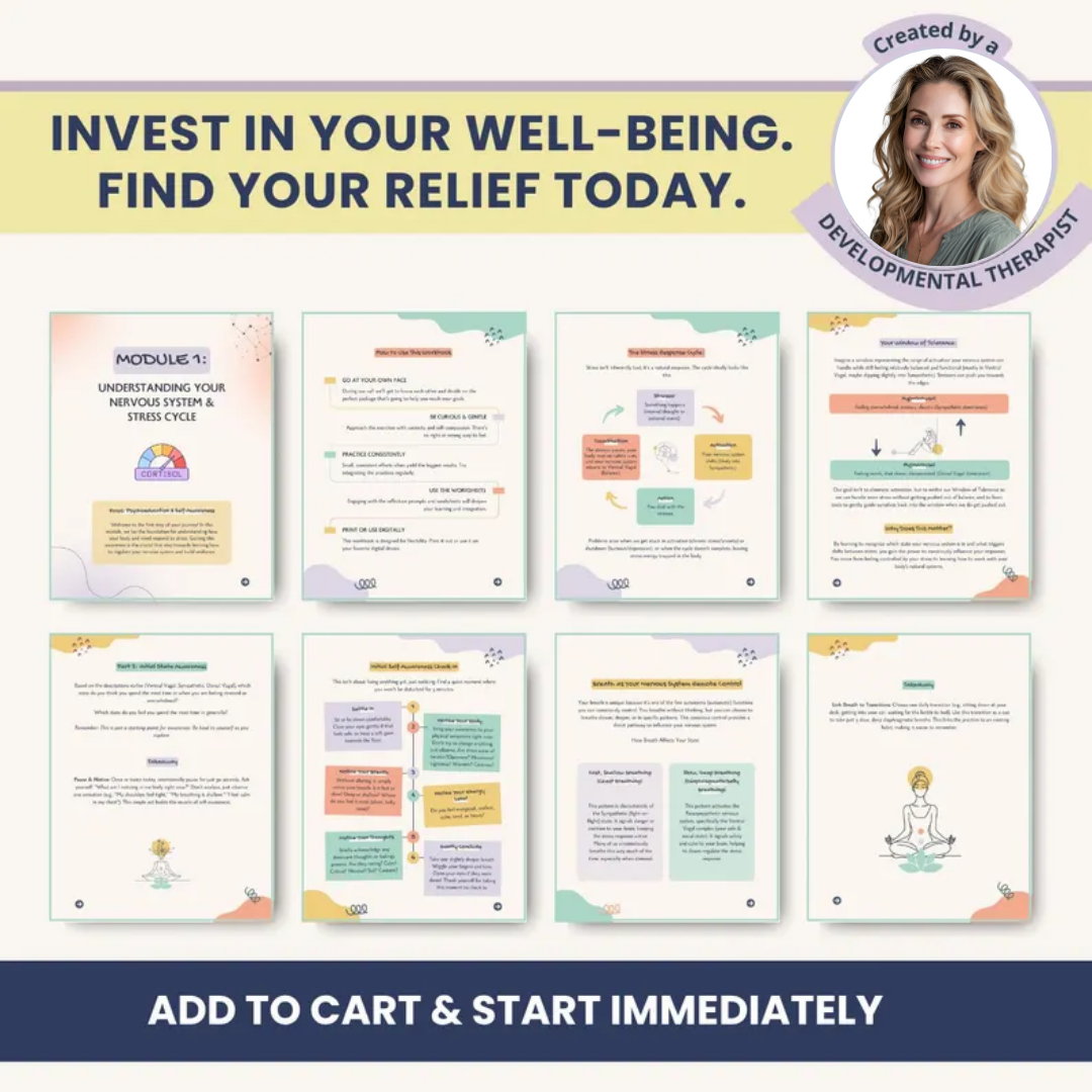 Nervous System Regulation Workbook, Polyvagal Theory, Somatic Exercises, Anxiety Relief, Grounding Techniques, Window of Tolerance, Stress Relief